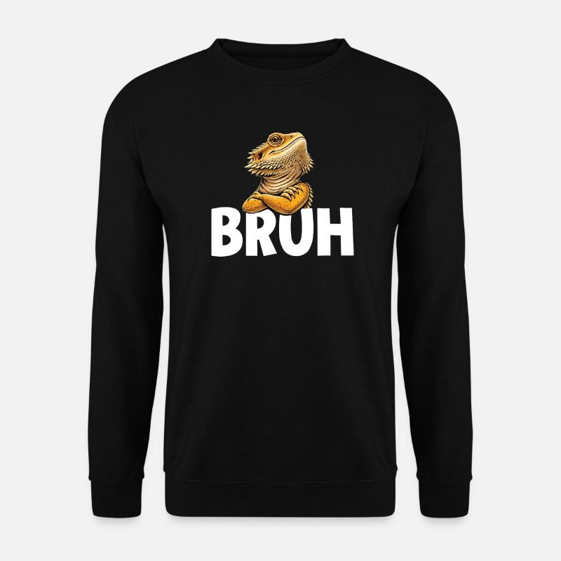 Bruh Pogona Bartagame lustiges Meme - Unisex Pullover - Schwarz