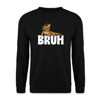 Bruh Bearded Dragon Funny Beardie - Unisex Sweatshirt - black - Front - Alina (178cm) & Michal (187cm)
