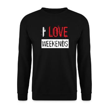 Love Red Paint Splatter Distressed Urban Design - Unisex Sweatshirt - black - Front - Alina (178cm) & Michal (187cm)