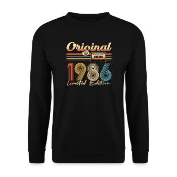 40e anniversaire, 40 ans, original 1986 - Sweat-shirt Unisexe - noir - Devant - Alina (178cm) & Michal (187cm)