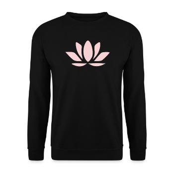 Lotus Flower Lotus Flowers Pastel Flower Blossom Yoga - Unisex Sweatshirt - black - Front - Alina (178cm) & Michal (187cm)