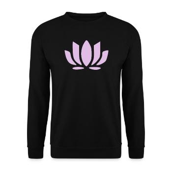 Lotus Flower Lotus Flowers Pastel Flower Blossom Yoga - Unisex Sweatshirt - black - Front - Alina (178cm) & Michal (187cm)