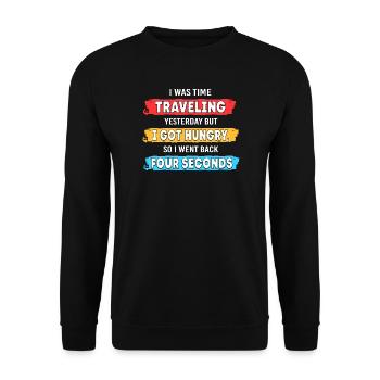 Time travel - Unisex Sweatshirt - black - Front - Alina (178cm) & Michal (187cm)