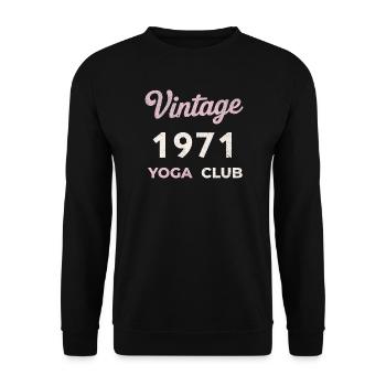Vintage 1971 Yoga Club Retro Birth Year Vintage - Unisex Sweatshirt - black - Front - Alina (178cm) & Michal (187cm)