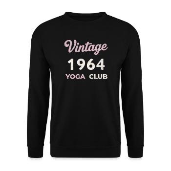 Vintage 1964 Yoga Club Retro Birth Year Vintage - Unisex Sweatshirt - black - Front - Alina (178cm) & Michal (187cm)