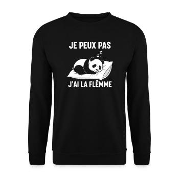 I Can't I'm Lazy - Unisex Sweatshirt - black - Front - Alina (178cm) & Michal (187cm)