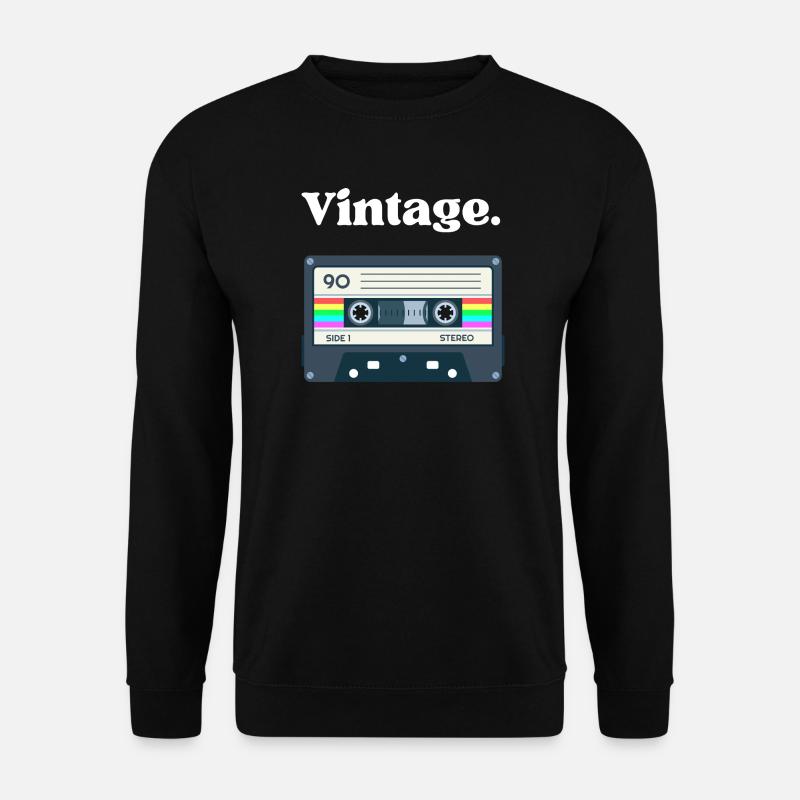 Retro-Vintage-Kassette – Nostalgie-Design - Unisex Pullover - Schwarz
