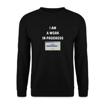 Work in progress – Loading bar - Unisex Sweatshirt - black - Front - Alina (178cm) & Michal (187cm)