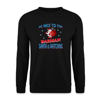 SANTA BARMAN - Unisex Pullover - Schwarz - Vorne - Alina (178cm) & Michal (187cm)