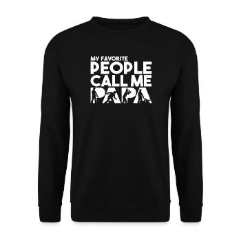 Meine Lieblingsleute nennen mich Papa Steel Worker Art - Unisex Pullover - Schwarz - Vorne - Alina (178cm) & Michal (187cm)