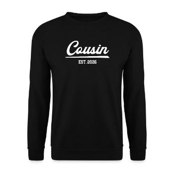 Cousin 2026 Cousins Birthday Anniversary Cousin - Unisex Sweatshirt - black - Front - Alina (178cm) & Michal (187cm)