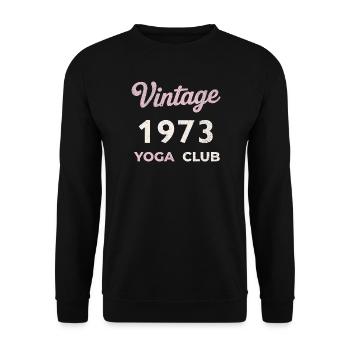 Vintage 1973 Yoga Club Retro Birth Year Vintage - Unisex Sweatshirt - black - Front - Alina (178cm) & Michal (187cm)
