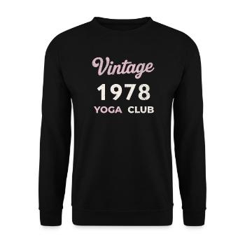 Vintage 1978 Yoga Club Retro Birth Year Vintage - Unisex Sweatshirt - black - Front - Alina (178cm) & Michal (187cm)