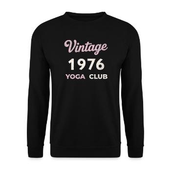 Vintage 1976 Yoga Club Retro Birth Year Vintage - Unisex Sweatshirt - black - Front - Alina (178cm) & Michal (187cm)