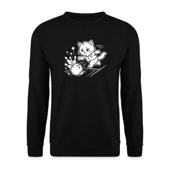 Bowling Kawaii Cat - Sweat-shirt Unisexe - noir - Devant - Alina (178cm) & Michal (187cm)