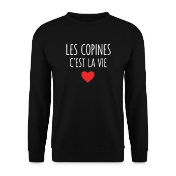 Les Copines C'est Laie Copine Meilleures Amies - Sweat-shirt Unisexe - noir - Devant - Alina (178cm) & Michal (187cm)