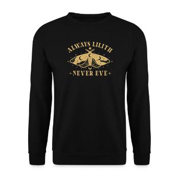 Feminist Always Lilith Never Eve Statement - Unisex Sweatshirt - black - Front - Alina (178cm) & Michal (187cm)