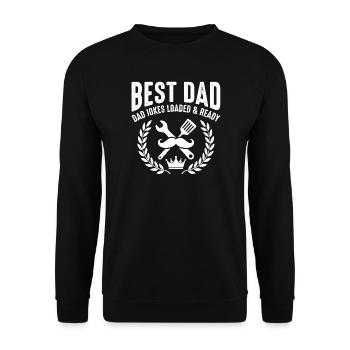 Best Dad Tool Jokes - Unisex Sweatshirt - black - Front - Alina (178cm) & Michal (187cm)