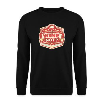Don't wine? Vintage Badge Design - Unisex Sweatshirt - black - Front - Alina (178cm) & Michal (187cm)