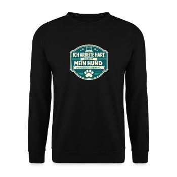 Je travaille dur pour que mon chien vive mieux - Sweat-shirt Unisexe - noir - Devant - Alina (178cm) & Michal (187cm)