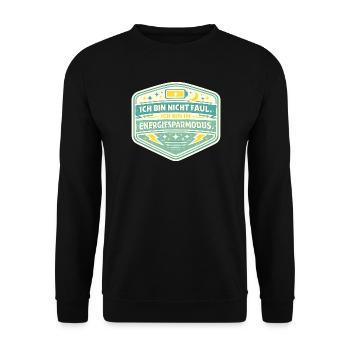 I'm in power saving mode - Unisex Sweatshirt - black - Front - Alina (178cm) & Michal (187cm)