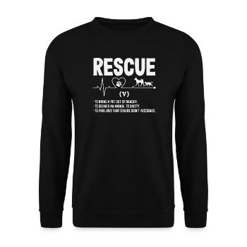 Animal Rescue Heart Palpitations Scolding Help Love - Unisex Sweatshirt - black - Front - Alina (178cm) & Michal (187cm)