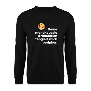 TON ARTICULATION MONOCAUSALE, SARCASME STUPIDE - Sweat-shirt Unisexe - noir - Devant - Alina (178cm) & Michal (187cm)