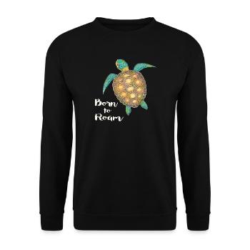 Sea Turtle Born to roam - Unisex Sweatshirt - black - Front - Alina (178cm) & Michal (187cm)