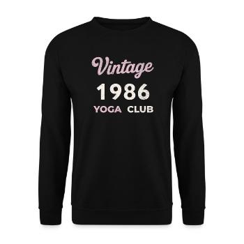 Vintage 1986 Yoga Club Retro Birth Year Vintage - Unisex Sweatshirt - black - Front - Alina (178cm) & Michal (187cm)