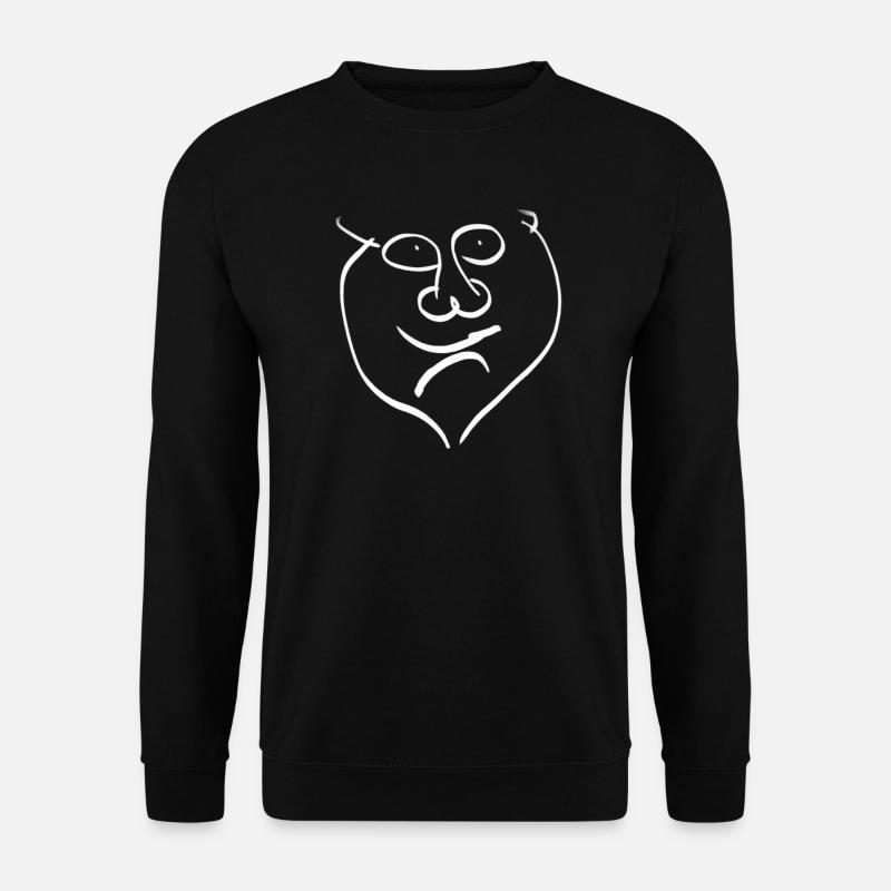 Heart Face Line Drawing - Unisex Sweatshirt - black