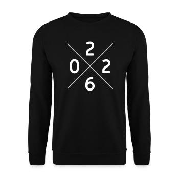 2026 Jahr - Unisex Pullover - Schwarz - Vorne - Alina (178cm) & Michal (187cm)