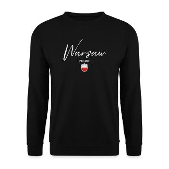 Warschau, Polen, elegantes Design Warschau - Unisex Pullover - Schwarz - Vorne - Alina (178cm) & Michal (187cm)