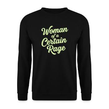 Woman of a Certain Rage Statement - Unisex Pullover - Schwarz - Vorne - Alina (178cm) & Michal (187cm)