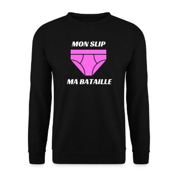 BLS Spécial - Mon slip ma bataille - Sweat-shirt Unisexe - noir - Devant - Alina (178cm) & Michal (187cm)