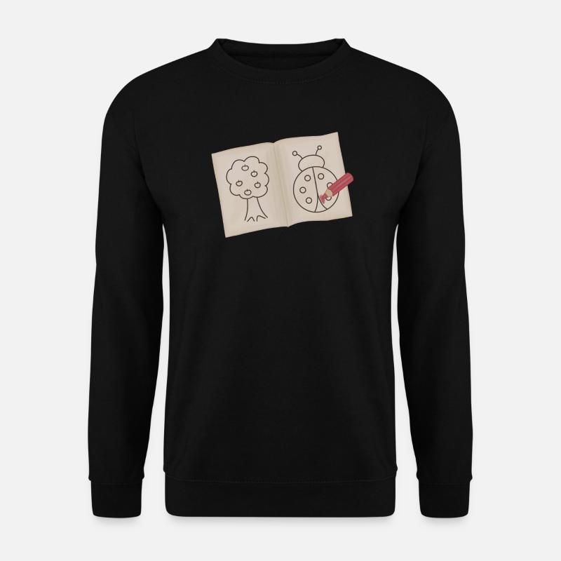 Tree and Ladybug Doodle Sketch - Unisex Sweatshirt - black