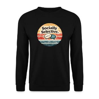 Socially Selective – Retro Chat Meme - Unisex Sweatshirt - black - Front - Alina (178cm) & Michal (187cm)