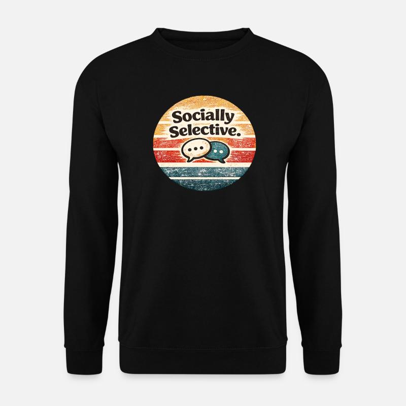 Socially Selective – Retro Chat Meme - Unisex Sweatshirt - black