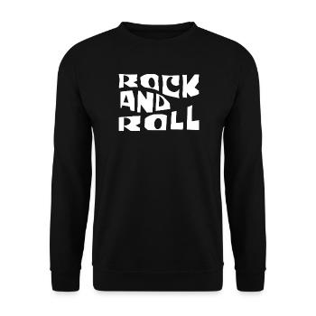 Rock and Roll Retro Typography - Unisex Sweatshirt - black - Front - Alina (178cm) & Michal (187cm)
