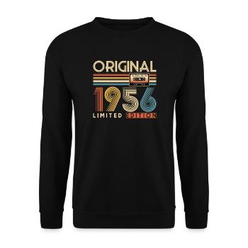 70th birthday, 70 years, original 1956 - Unisex Sweatshirt - black - Front - Alina (178cm) & Michal (187cm)