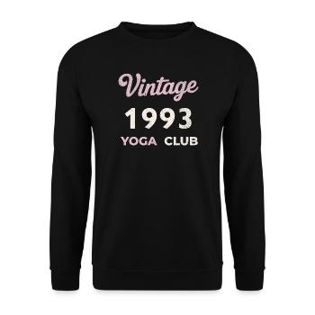 Vintage 1993 Yoga Club Retro Birth Year Vintage - Unisex Sweatshirt - black - Front - Alina (178cm) & Michal (187cm)