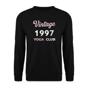 Vintage 1997 Yoga Club Retro Birth Year Vintage - Unisex Sweatshirt - black - Front - Alina (178cm) & Michal (187cm)