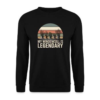 Legendäre Fensterbank | Kräuter Balkon Garten - Unisex Pullover - Schwarz - Vorne - Alina (178cm) & Michal (187cm)