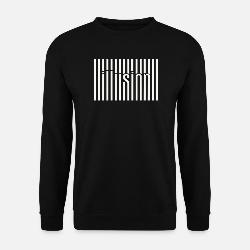 Illusion du code-barres - Sweat-shirt Unisexe - noir