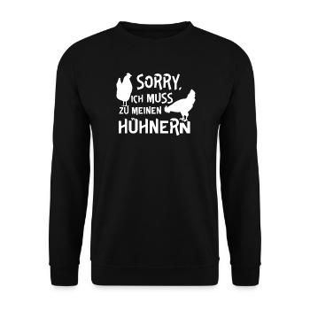Fans de poulet - - Coq - Poulet fou - Sweat-shirt Unisexe - noir - Devant - Alina (178cm) & Michal (187cm)