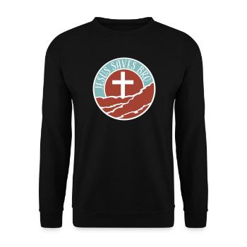 Jésus sauve un frère Dicton religieux drôle Logo de la foi - Sweat-shirt Unisexe - noir - Devant - Alina (178cm) & Michal (187cm)