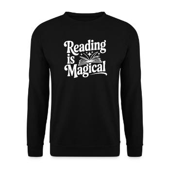 Reading is Magical - Unisex Sweatshirt - black - Front - Alina (178cm) & Michal (187cm)