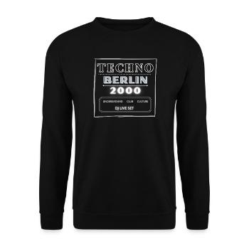 Techno Underground Club Logo - Unisex Pullover - Schwarz - Vorne - Alina (178cm) & Michal (187cm)