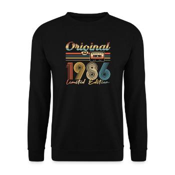 40e anniversaire, 40 ans, original 1986 - Sweat-shirt Unisexe - noir - Devant - Alina (178cm) & Michal (187cm)