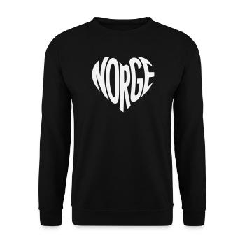 Norge, Norway Heart Typo - Unisex Sweatshirt - black - Front - Alina (178cm) & Michal (187cm)