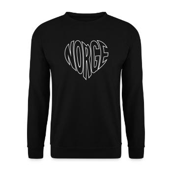 Norge Herz Schriftzug - Unisex Pullover - Schwarz - Vorne - Alina (178cm) & Michal (187cm)